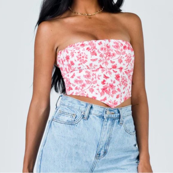 Princess Polly Tops - Princess Polly Floral Bustier Top